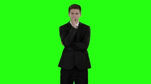 Businessman using futuristic digital screen