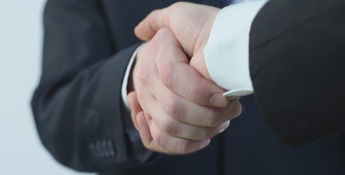 Business Handshake Concludes Deal in Office Setting