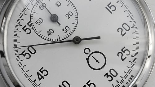 Close Up of Vintage Stopwatch Measuring Time