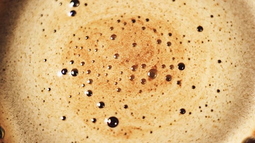 Close Up of Coffee Foam and Bubbles