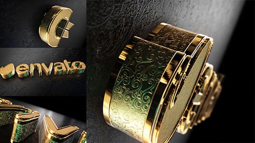 Luxury 3D Gold Logo Reveal with Intricate Patterns