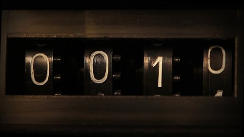 Mechanical Counter Incrementing Numbers Close Up