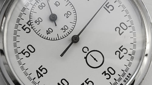 Stopwatch Ticking in Extreme Close Up
