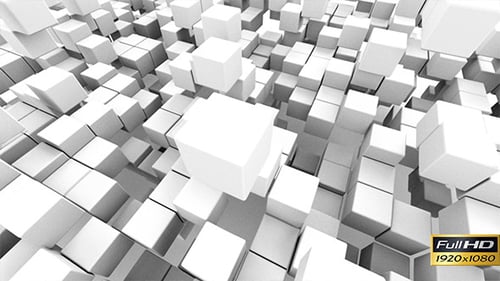Abstract White Cubes Pulsating Dynamic 3D Background Loop