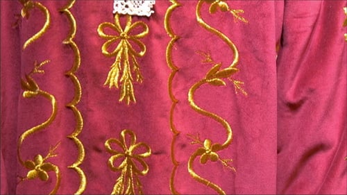 A Beautiful Embroidery of the Red Cloth