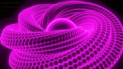 Arremolinándose en espiral alrededor de la esfera. Diseño. El cable 3D se tuerce sin cesar en el centro