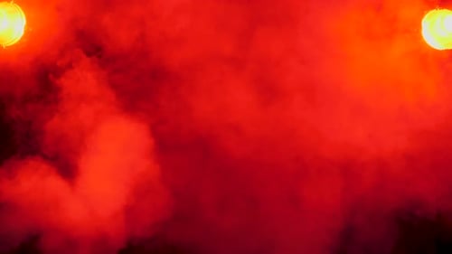 Abstract Red Fog Rolling Upwards with Lights