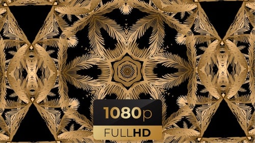 Luxury Gold Ornamental Kaleidoscope Animation Background