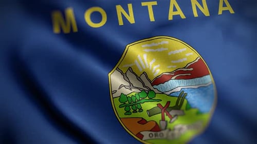 Waving Montana State Flag Animation