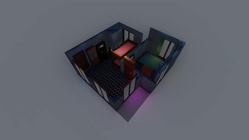 Isometrische Anordnung der Schlafzimmer