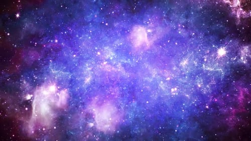 O Deep Space em 3D viaja através de um aglomerado de estrelas e galáxias (estrelas da Via Láctea)