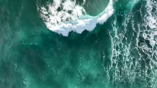 Sea waves in a storm aerial view 4 K