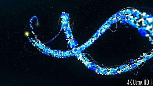 4K 3D Spirale Doppelhelix aus abstrakten Partikeln