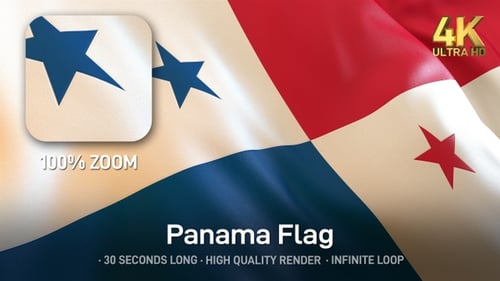 Realistic Waving Panama Flag Digital Animation