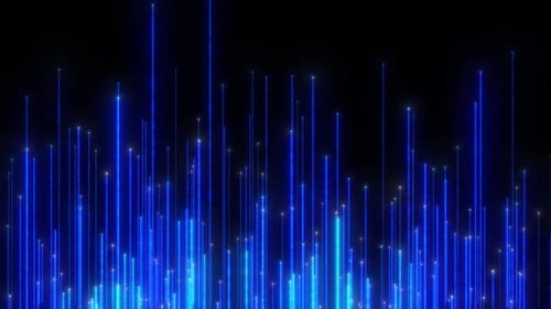 Digital Blue Light Rays Abstract Upward Motion Background