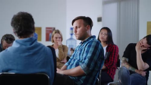 Adults in Group Therapy at Supportive Meeting