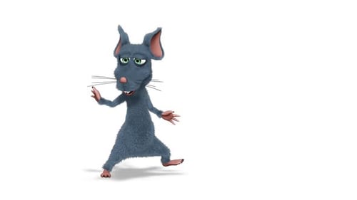 Animated 3D Cartoon Rat Character Waving and Gesturing