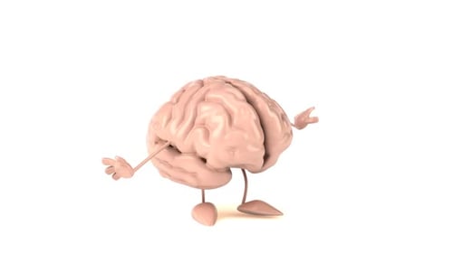 Lustiger 3D-Cartoon-Gehirntanz