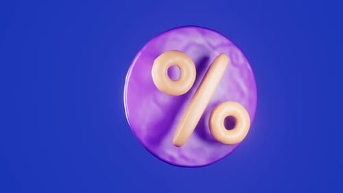 Bouncing 3D Percentage Symbol Animation