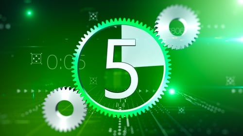 Moderner digitaler Countdown-Timer Grün