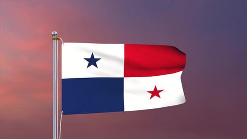Realistic Panama Flag Waving Animation