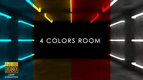 Neon Glowing Light Tunnel Room Loop Background