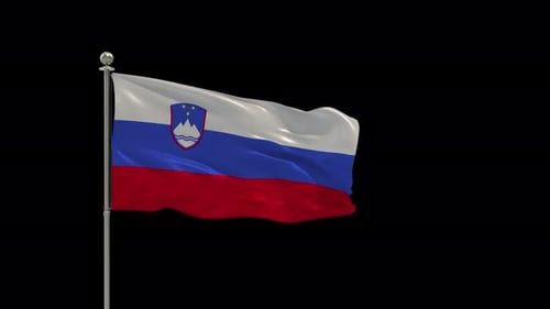 Realistic Slovenia National Flag Waving Animation