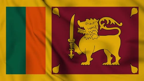 Sri Lanka National Flag Realistic Waving Loop