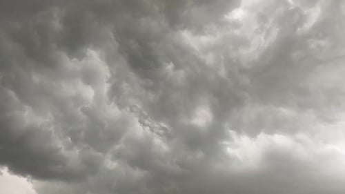 Dark clouds sky moving fast, bad weather, Time lapse black Dramatic stormy raining cloudy nature, ov