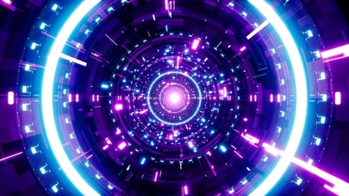 Tunnel néon brillant