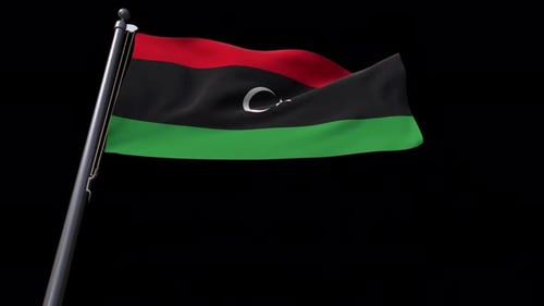 Drapeau de la Libye avec Alpha Channel 4K