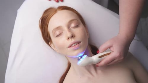 Woman Receiving a Cosmetic Procedure