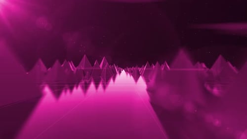 Abstract Neon Pink Glowing Geometric Tunnel Background