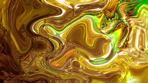 Abstract Golden Liquid Flowing Motion Background