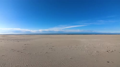 Cinematic footage on the beach. Aerial.