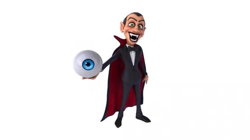 Animated 3D Vampire Character Holding Eyeball
