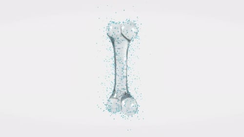 Animated Human Bone with Particle Network and Dissolve Effect