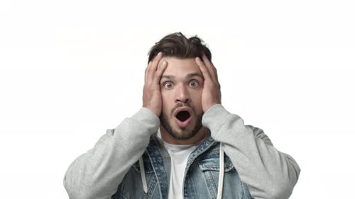Man Expressing Shock and Disbelief
