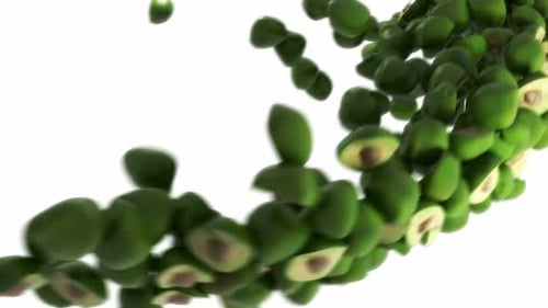 Animated Avocado Halves Flow Across the Screen