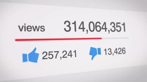 Social Media Views, Likes, and Dislikes Counter Animation