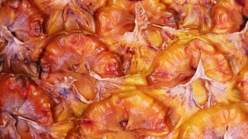 Texture of Ripe Pineapple Rotation Fresh Fruit Studio Backdrop