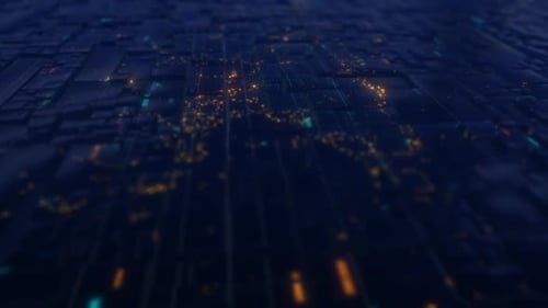 Futuristic Digital Data Network Circuit Board Animation