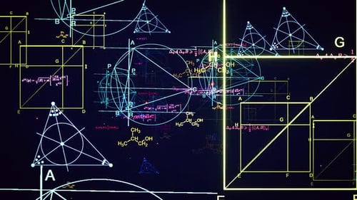 Digital Science and Mathematics Abstract Background Animation