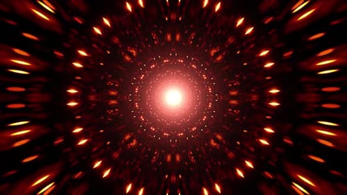 Futuristic Red Glowing Particle Tunnel Motion Background