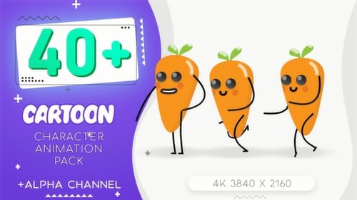 Cartoon Carrot Character Animation Pack with Diverse Actions