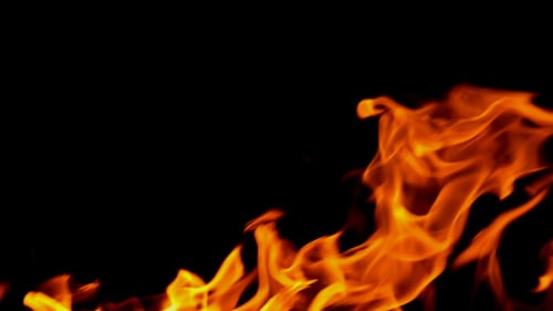 Vibrant Flames Rising on Dark Background