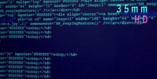 Computer Code On A Blue Screen