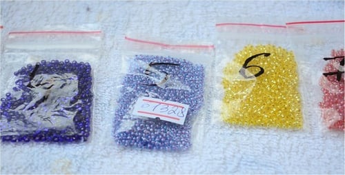 Bags of Colorful Beads for Arts and Crafts