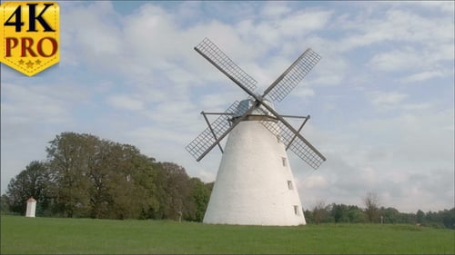 A Classic Old Windmill in the Middle of the Field