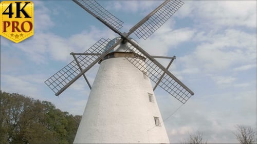 The Old Windmill With Four Blades in the Farm